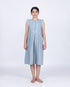 Pleated Sleeveless Dress - Light Blue