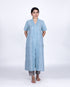 Shawl Collar Jamdani Kurta - Blue